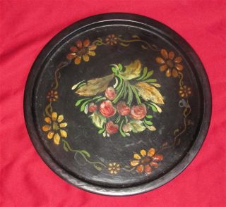 Cherries And Flowers Handpainted Plate,  Pennsylvania Dutch - - Alsatian Style photo