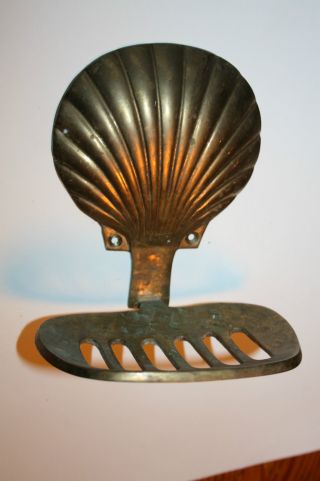 Vintage Shell Soap Dish Brass Great For A Beach House photo
