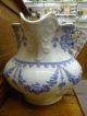 Antique Blue & White 1800 ' S Water Milk Pitcher Wedgwood ? Ridgway Pitchers photo 4