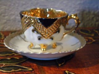 German Porcelain Miniature Tea Cup & Saucer photo