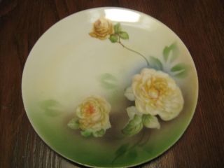 Lovely Antique Hand Painted 7 1/4 Inch With Yellow Roses photo
