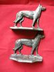 Antique Metal Bookends Dogs Canine Heavy For Library Metalware photo 2