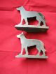 Antique Metal Bookends Dogs Canine Heavy For Library Metalware photo 3