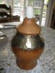 Tooled Metal Grapes,  Leaves And Leather Vintage Arts And Crafts Lamp. . . Lamps photo 6