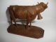 Antique Vintage Black Forest Fine Wood Carving Hand Carved Cow Figure Carved Figures photo 1