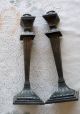 Antique Pairpoint Quadruple Plate Signed Tall Pillar Candlestick Holders C6156 Metalware photo 2