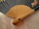 Antique Hand Painted Silk & Wood Decorative Flower Fan Other photo 1