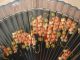 Antique Hand Painted Silk & Wood Decorative Flower Fan Other photo 5