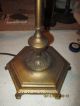 Antique Cast Iron Bridge Lamp & 6 Footed Base No.  210a & Brass Rod Covers Lamps photo 4