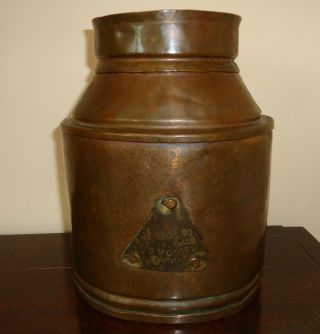 1800 ' S Antique Handmade Copper Water Antique Pitcher/waterjug With Inscription photo
