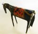 Antique Forged Wrought Iron Horse Primitave Hand Painted Folk Art Handmade Metalware photo 8
