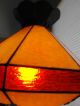 Vintage Leaded Stained Glass Slag Shade Eight Panels Lamps photo 1