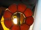 Vintage Leaded Stained Glass Slag Shade Eight Panels Lamps photo 5