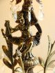 Vintage Cherub French Metal Table Lamp Mid 1900s Gilded White Glass Globe Lamps photo 5