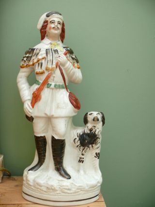 Fine 19thc Staffordshire Figure Of A Poacher With Dog photo