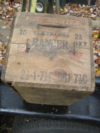 Winchester Ranger Ammunition 16 Ga.  Loaded Shot Shells Wooden Box Crate photo