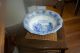 Early Old Primitive Rare Large Blue Transferware Bowl Florentine T.  J.  & J Mayer Bowls photo 1