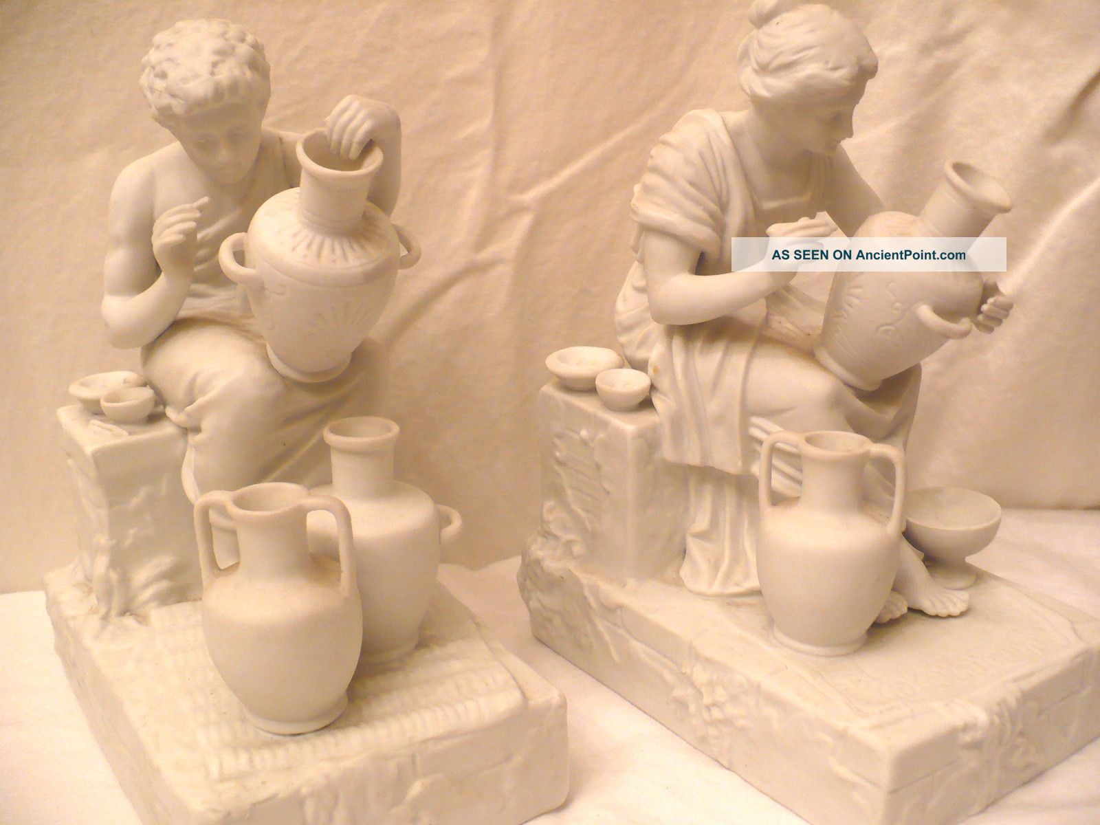 Gorgeous Pair Of Arnart Bisque Potter Figurines Figurines photo