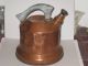 C1910 Antique Solid Copper Whistling Tea Pot Kettle West Bend Usa Bakelite Hndle Metalware photo 1