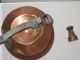 C1910 Antique Solid Copper Whistling Tea Pot Kettle West Bend Usa Bakelite Hndle Metalware photo 3
