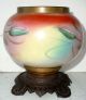 Great Quality Floral Painted Antique Victorian Banquet Oil Lamp Base N/r Lamps photo 2