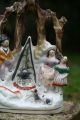 19th C.  Staffordshire Of Gypsy Figurine Group & Cauldron With Spill Vase Figurines photo 3