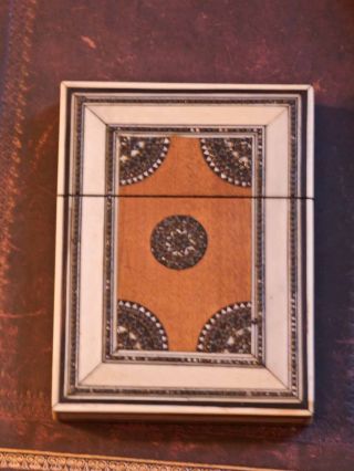 Antique Sadelli Ware Card Holder C.  1850 photo