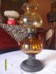 Antique Oil Lamp With Shade Amber Color 15x7x18 Just Gorgeous And Old In Per Lamps photo 10