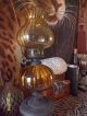 Antique Oil Lamp With Shade Amber Color 15x7x18 Just Gorgeous And Old In Per Lamps photo 11