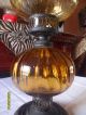 Antique Oil Lamp With Shade Amber Color 15x7x18 Just Gorgeous And Old In Per Lamps photo 4