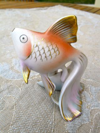 Stunning Hollohaza Porcelain Fish - Hand - Painted - Made In Hungary - 1950 ' S photo