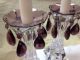 Vintage Pair Amethyst Czech Bobeche & Prism Set - Very Unique Candlesticks photo 1