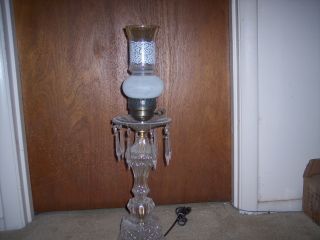 Antique Gorgeous One Of A Kind Lead Crystal Lamp photo