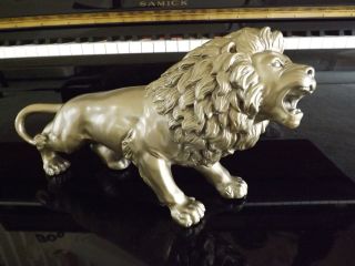 Rare Gold Lion Statue Sculpture Graceland Elvis Jungle Room Tcb Personal Owned photo