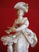 Meissen Figurine Of A Lady Card - Player Circa 1880 F.  64 Painted 20 Crossed Sword Figurines photo 11