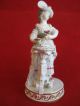 Meissen Figurine Of A Lady Card - Player Circa 1880 F.  64 Painted 20 Crossed Sword Figurines photo 5