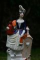 19th C.  Staffordshire Of A Seated Female Figurine & Her Dog At A Well Figurines photo 4