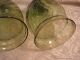 Teardrop Bullet Swirl Glass Lamp Shades Pair Green 3 3/4 Opening Lamps photo 2