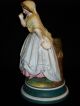 Antique Paris Porcelain French Bisque Gypsy W/ Tambourine & Shawl Lady Figurine Figurines photo 5