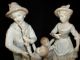 German 9 In.  Tall Pair Porcelain Figurines Man Woman Goose Boy Girl Marked 7361 Figurines photo 1