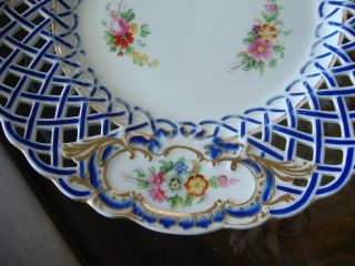 Striking 19th Century Pierced Minton Hand Painted Molded Cabinet Plate Nr photo