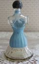 Vintage Glass Figural Lioret Perfume Bottle Dress Form W/blue Corset Imagination Perfume Bottles photo 1