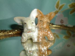 Tiny Vintage 30 - 40s Made In Japan Lustreware Two Long - Earred Puppy Dogs Figurine photo