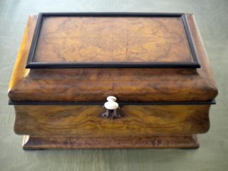An Antique Casket In Burr Walnut,  Dated From Era 1830 Charles X King Of France photo