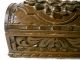 Vintage Hand Carved Walnut Wood Domed Table Box - 10inlongx5.  5intallx5indeep Boxes photo 1