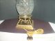 Cut Crystal Pitcher Lamp On Metal Base With Cherubs Lamps photo 4