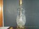 Cut Crystal Pitcher Lamp On Metal Base With Cherubs Lamps photo 8