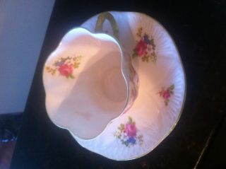 Shelley Tea Cup And Saucer 13240 Dainty Shape Floral Sprays Green Trim photo