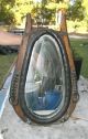 Antique Oak Mule/horse Collar Mirror.  For Your Office Or Tack Room.  Cheap Mirrors photo 2