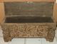 Antique Carved Wood Box Flamingo Bird Hinged Hinges Leaves 11  X 18  Square Boxes photo 4